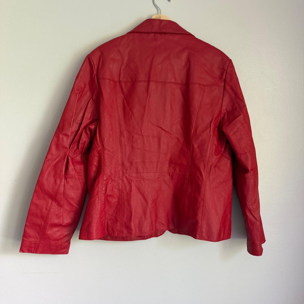 Vintage Wilsons Leather Maxima Red Genuine Leather Jacket Blazer Womens XXL - Picture 6 of 8